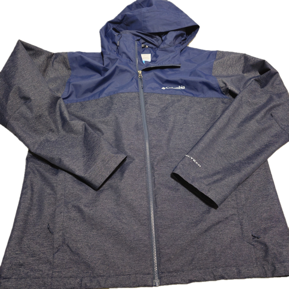 Columbia Men's 'Ridge Gates' Jacket Omni-Tech Jacket XL Blue Hooded Lightweight